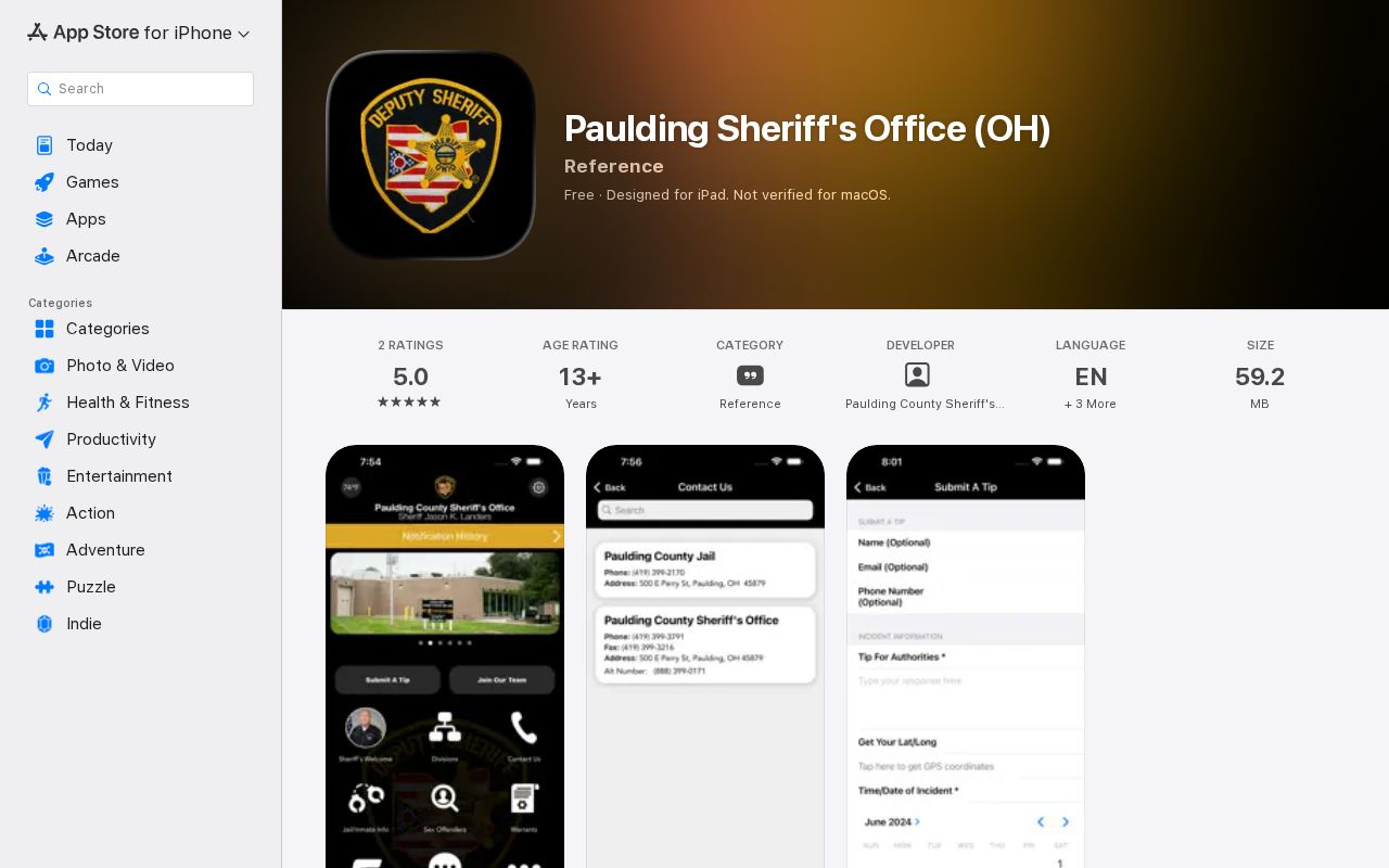 Official Paulding County Sheriff app used as a secondary release information channel